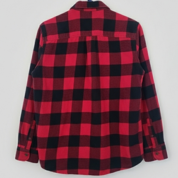 Field & Stream Red Black Buffalo Plaid Flannel Shirt Shacket Size Unisex LG - Picture 2 of 3